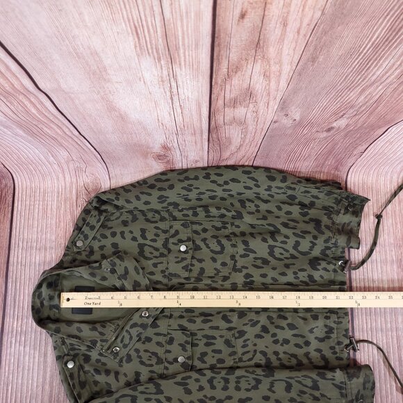 Rails Womens XS Collins Green Leopard Utility Military Jacket Linen Blend Safari - Picture 16 of 16